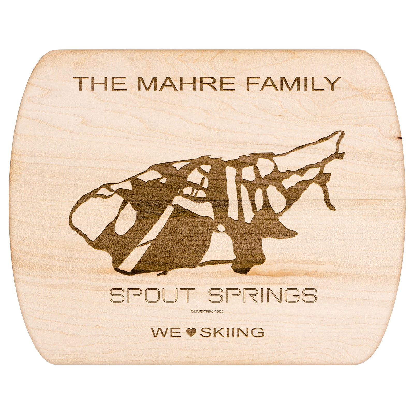 PERSONALIZED SPOUT SPRINGS,OREGON SKI TRAIL MAP CUTTING BOARD
