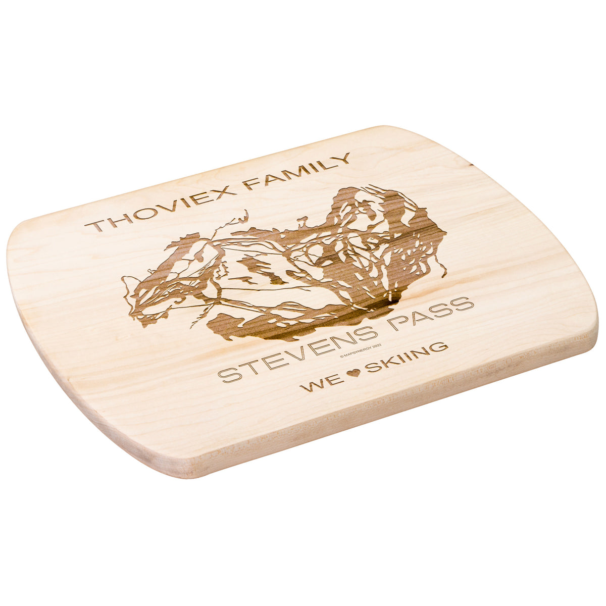 PERSONALIZED STEVENS PASS, WASHINGTON SKI TRAIL MAP CUTTING BOARD