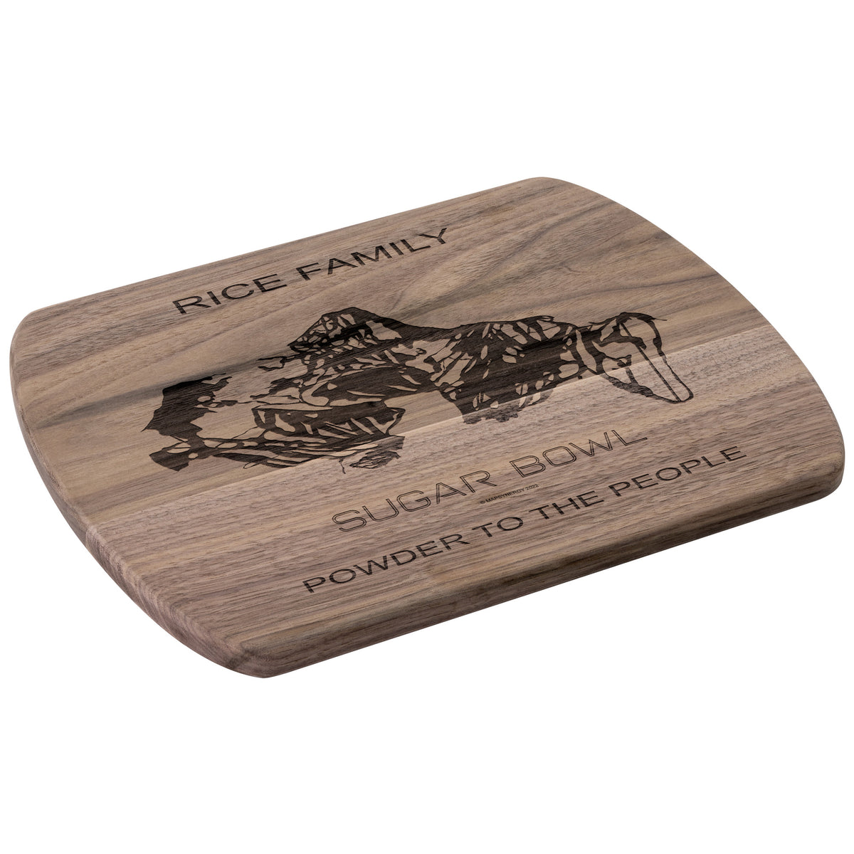 PERSONALIZED SUGAR BOWL, CALIFORNIA SKI TRAIL MAP CUTTING BOARD
