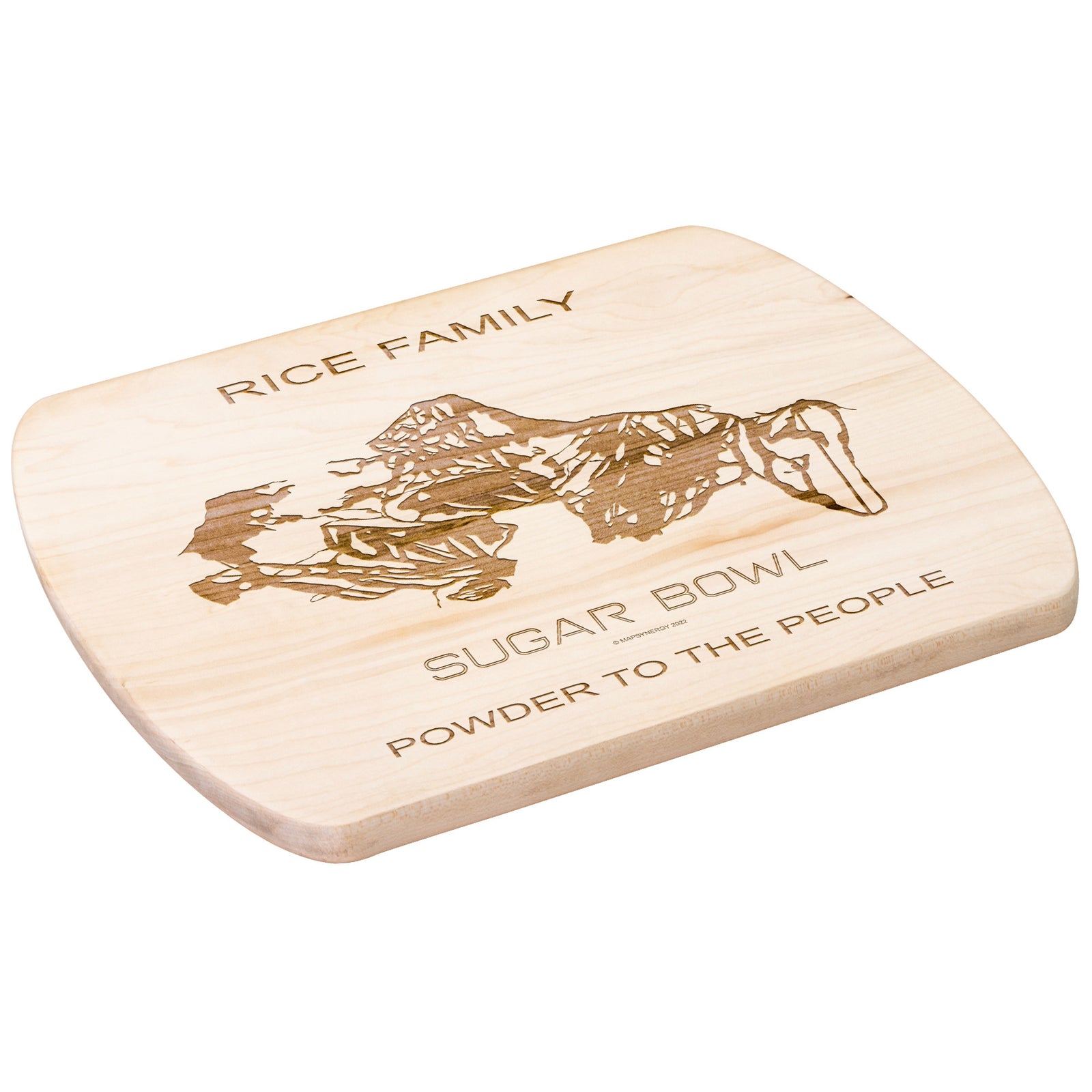 PERSONALIZED SUGAR BOWL, CALIFORNIA SKI TRAIL MAP CUTTING BOARD