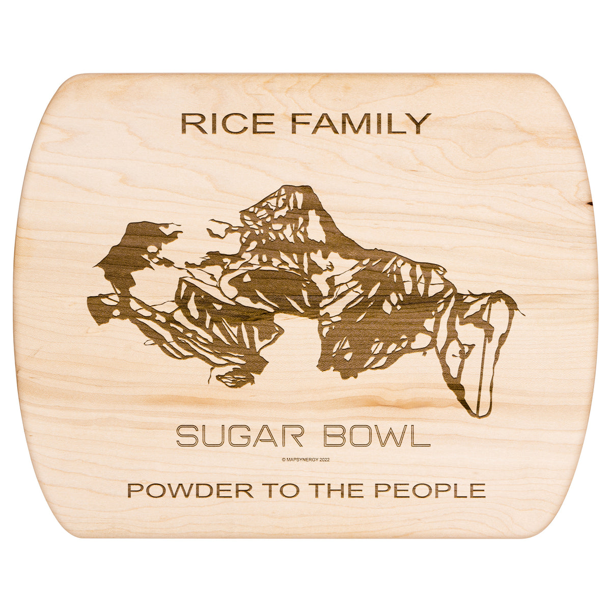 PERSONALIZED SUGAR BOWL, CALIFORNIA SKI TRAIL MAP CUTTING BOARD