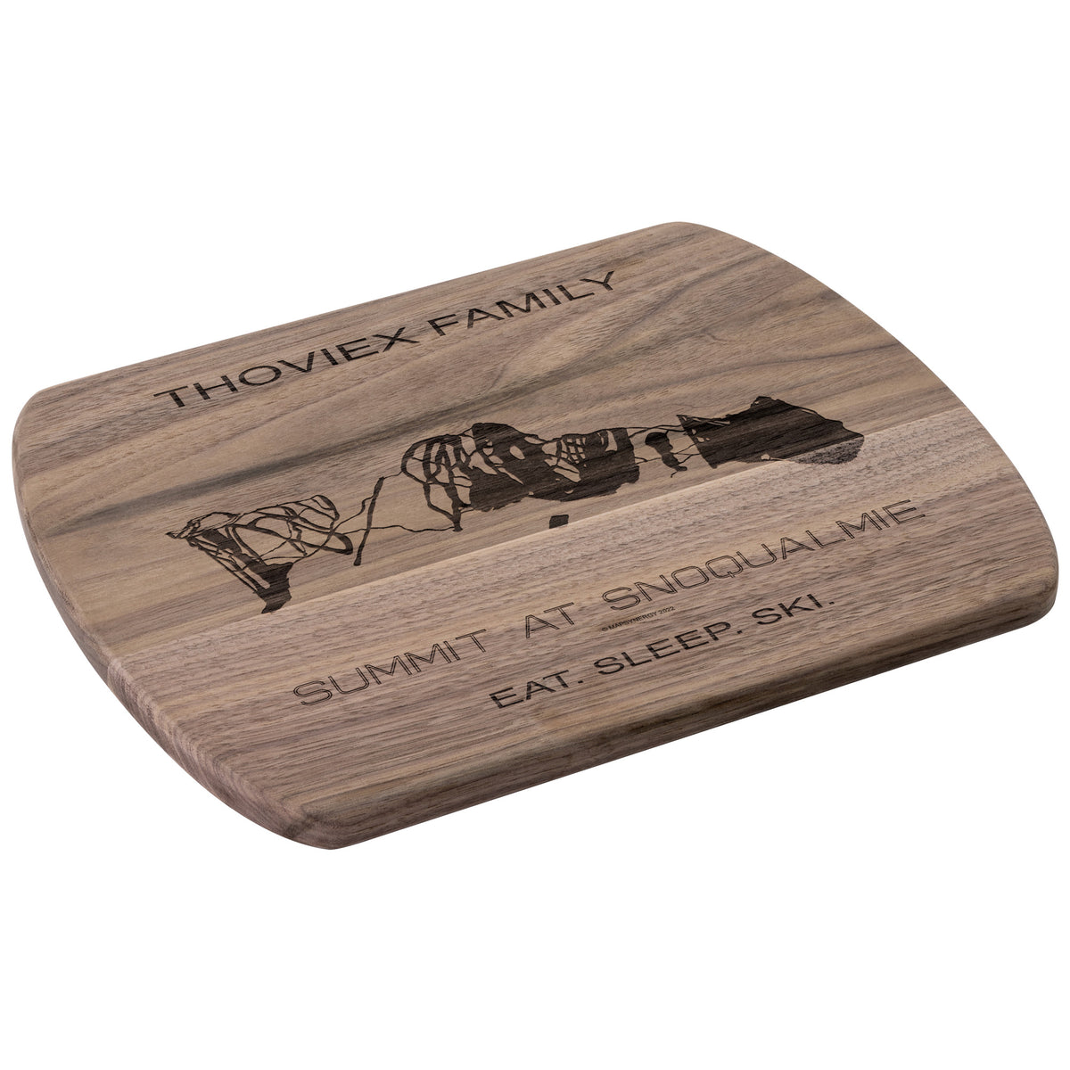 PERSONALIZED SUMMIT AT SNOQUALMIE, WASHINGTON SKI TRAIL MAP CUTTING BOARD