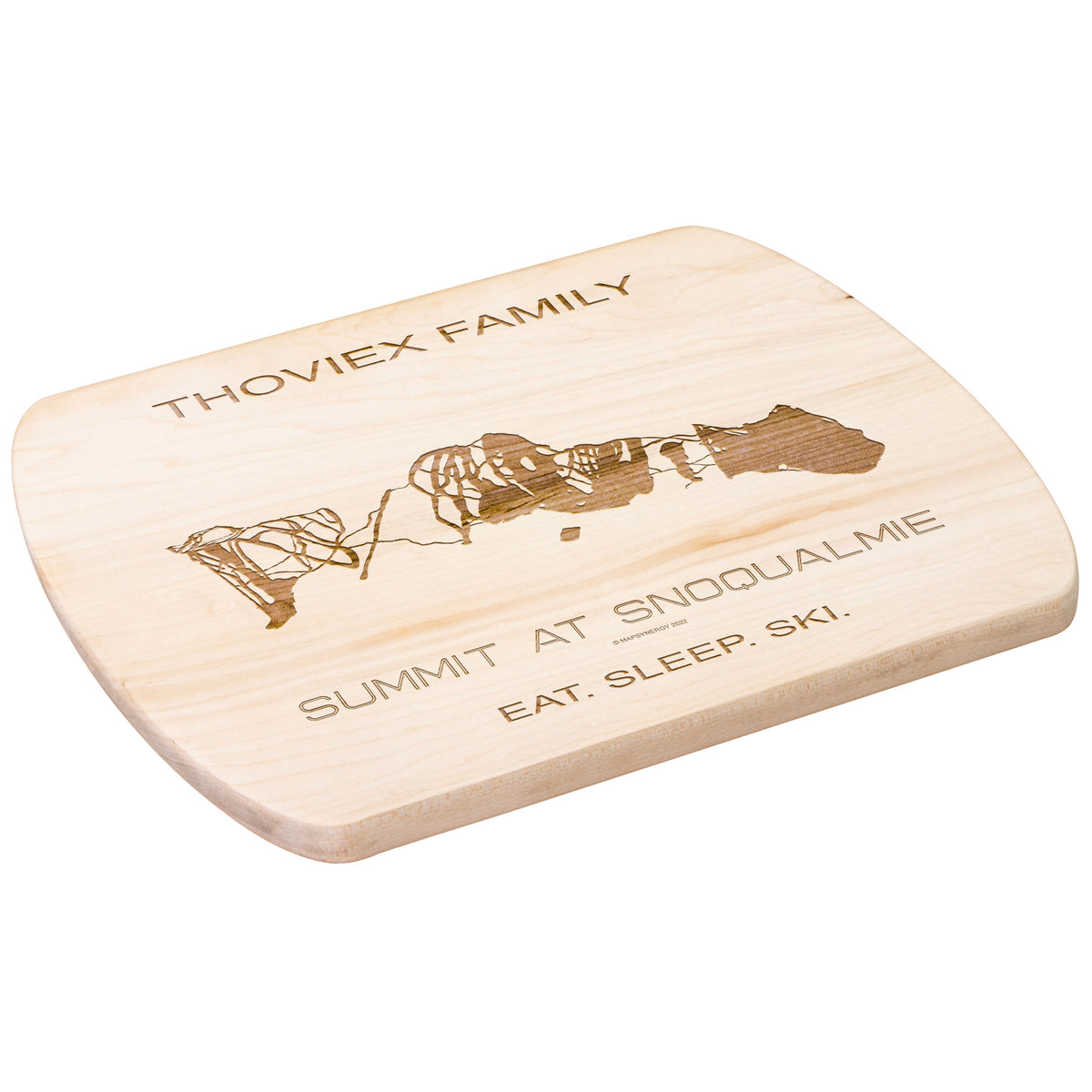 PERSONALIZED SUMMIT AT SNOQUALMIE, WASHINGTON SKI TRAIL MAP CUTTING BOARD