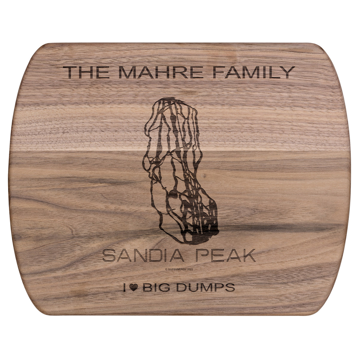 PERSONALIZED Sandia Peak , New Mexico SKI TRAIL MAP CUTTING BOARD
