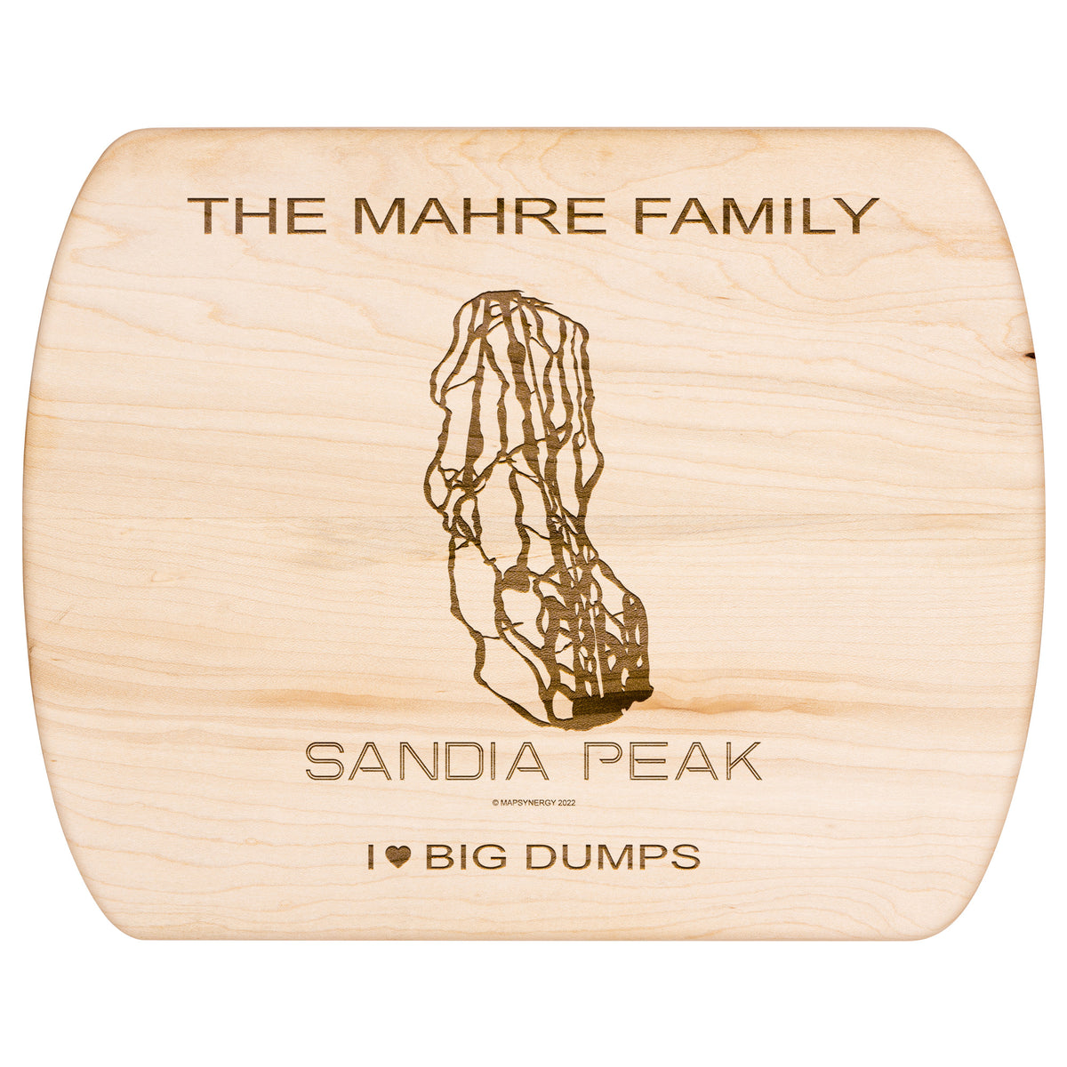 PERSONALIZED Sandia Peak , New Mexico SKI TRAIL MAP CUTTING BOARD