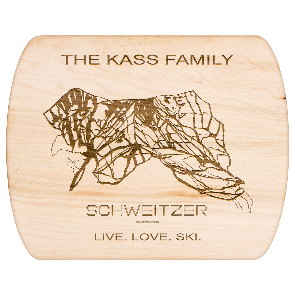PERSONALIZED Schweitzer, Idaho SKI TRAIL MAP CUTTING BOARD