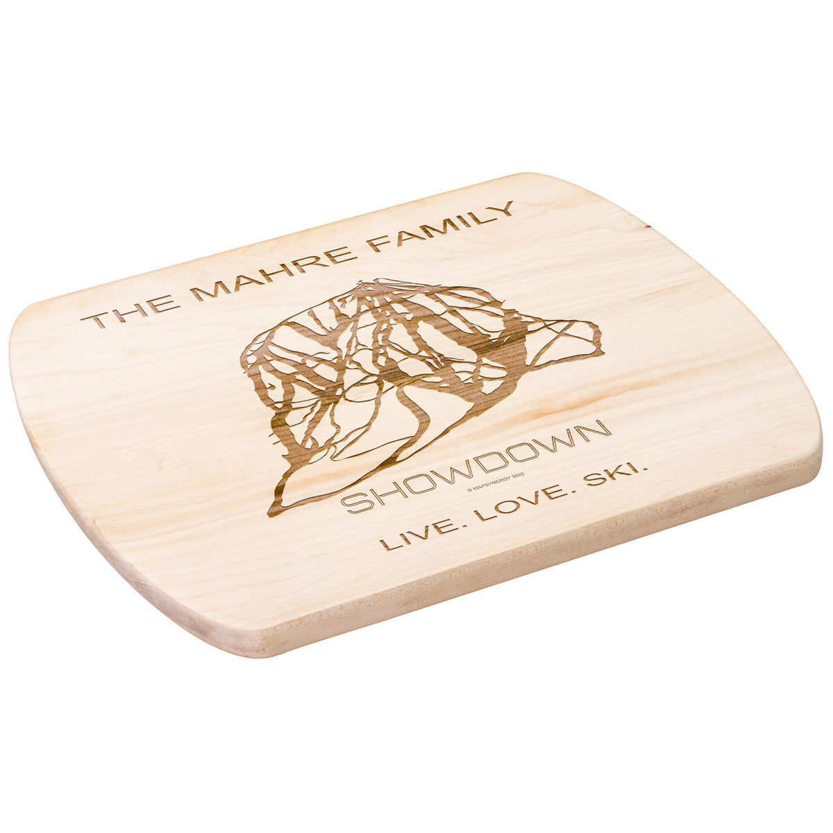 PERSONALIZED Show down , Montana SKI TRAIL MAP CUTTING BOARD