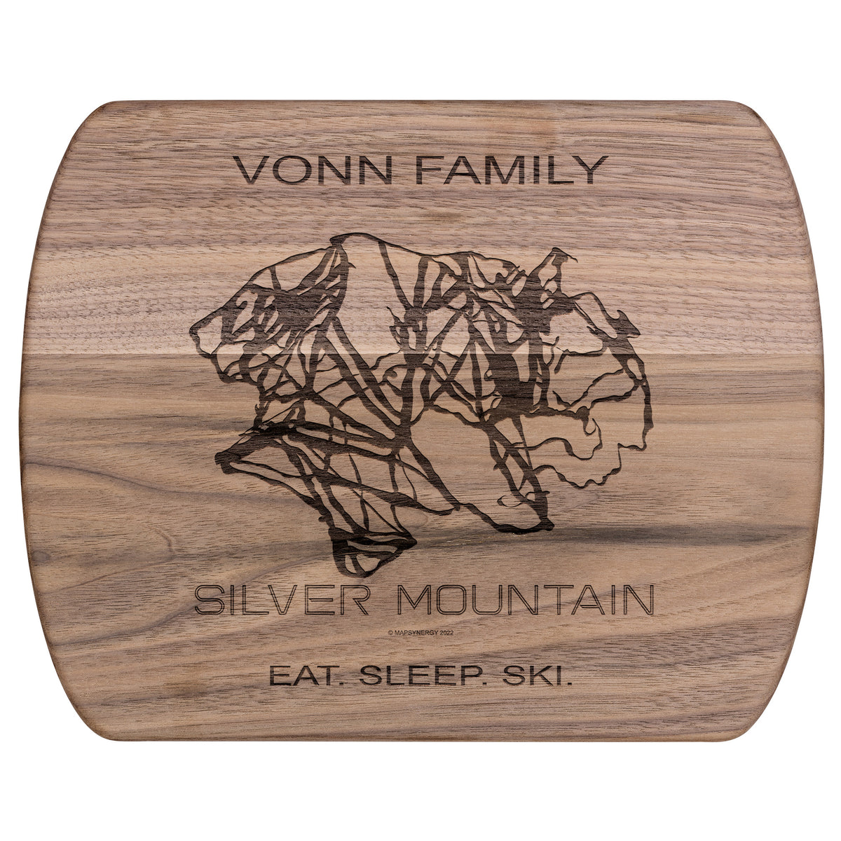 PERSONALIZED Silver Mountain, Idaho SKI TRAIL MAP CUTTING BOARD