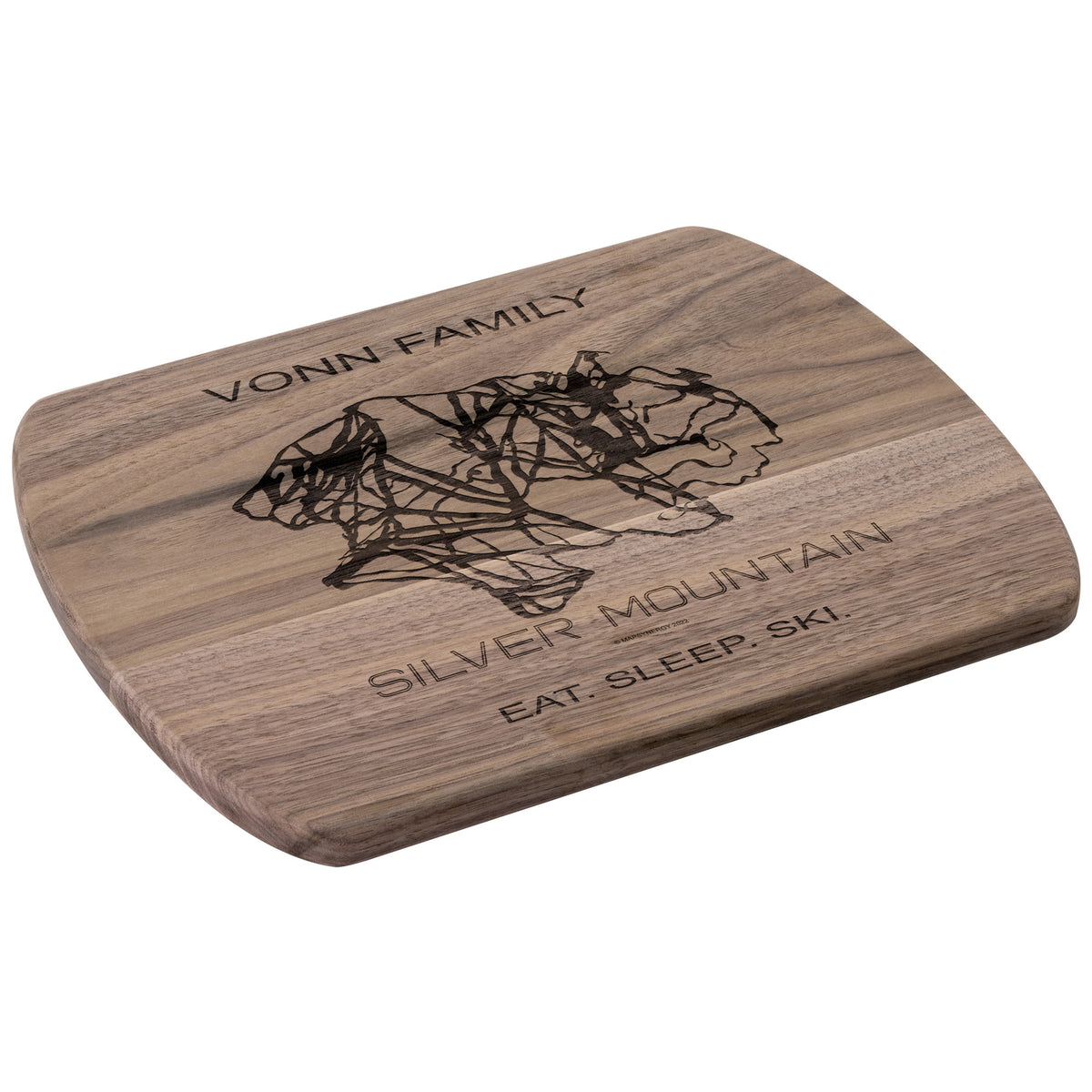 PERSONALIZED Silver Mountain, Idaho SKI TRAIL MAP CUTTING BOARD