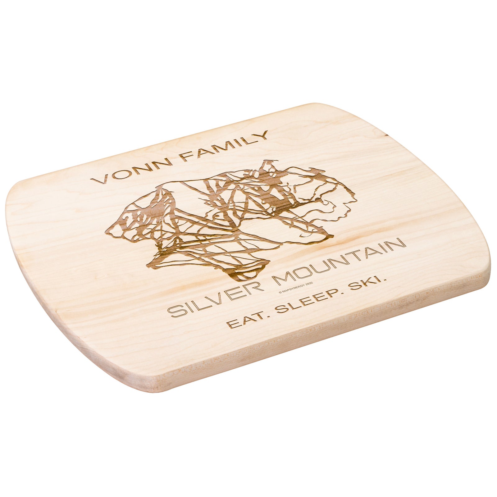 PERSONALIZED Silver Mountain, Idaho SKI TRAIL MAP CUTTING BOARD