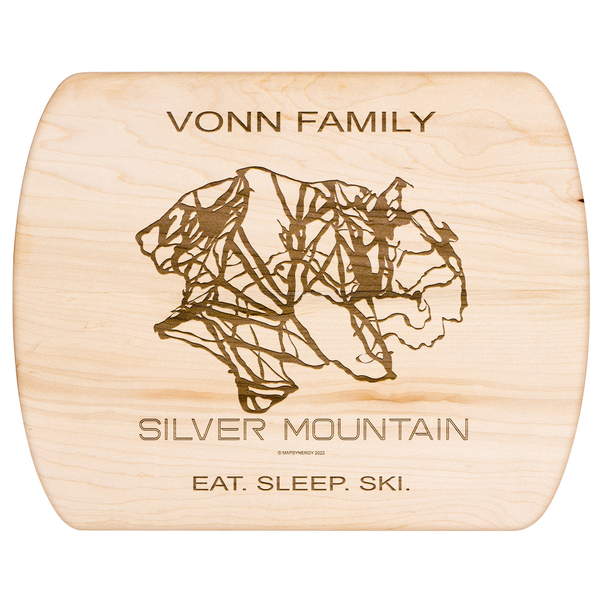 PERSONALIZED Silver Mountain, Idaho SKI TRAIL MAP CUTTING BOARD