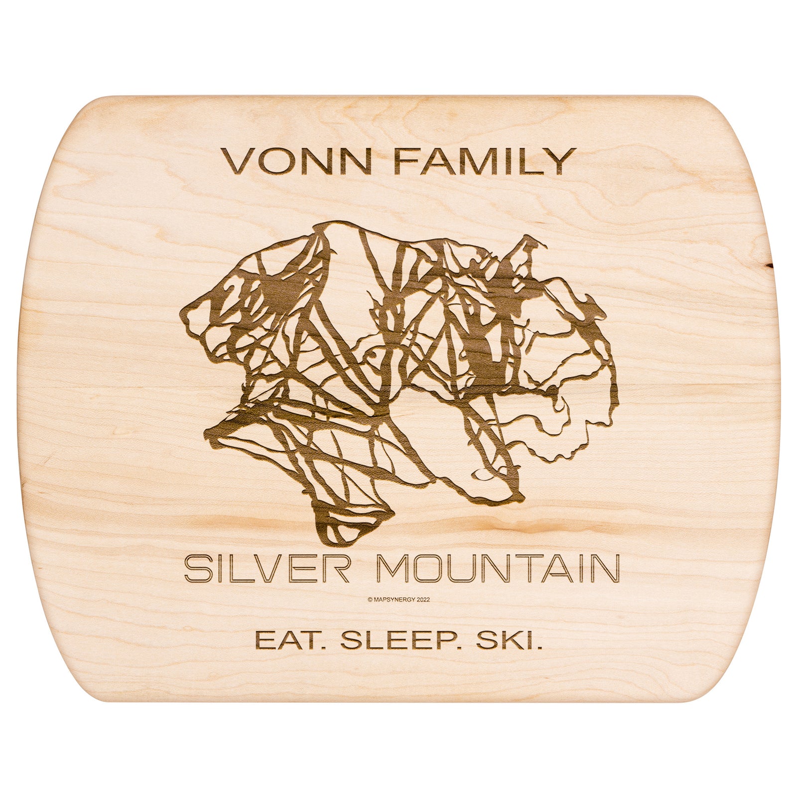 PERSONALIZED Silver Mountain, Idaho SKI TRAIL MAP CUTTING BOARD