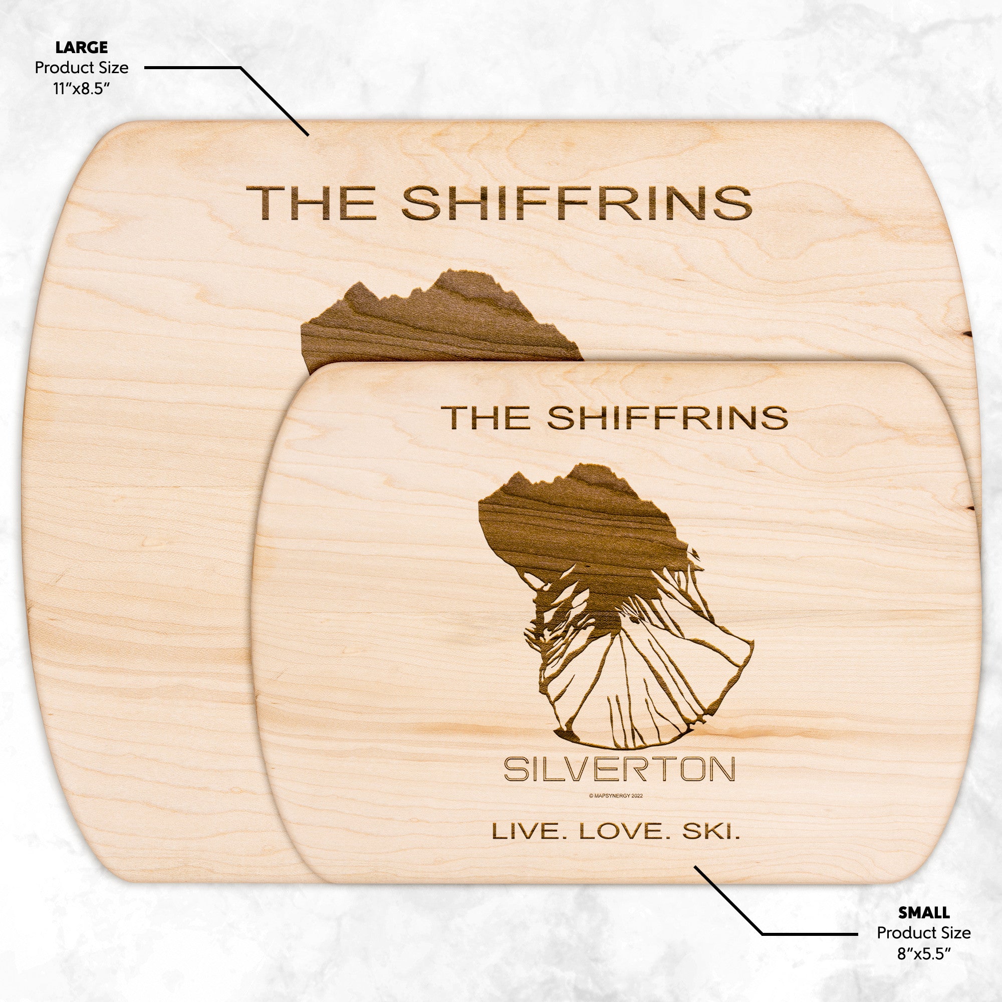 PERSONALIZED Silverton ,Colorado SKI TRAIL MAP CUTTING BOARD