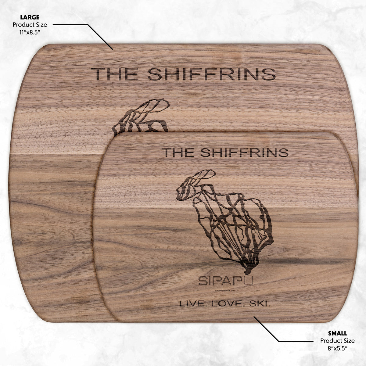 PERSONALIZED Sipapu , New Mexico SKI TRAIL MAP CUTTING BOARD