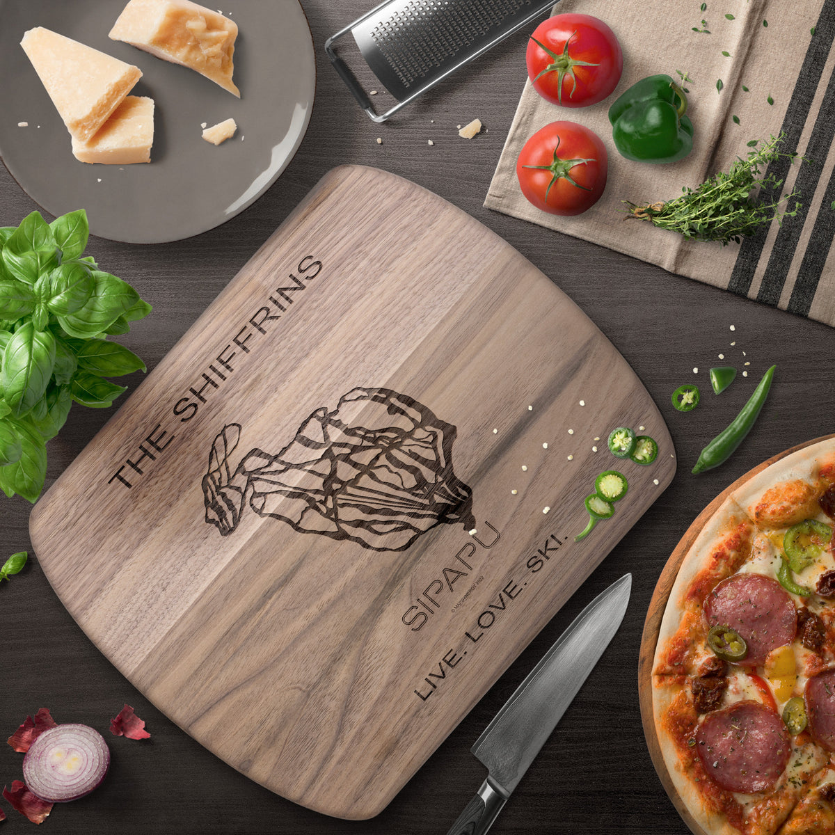PERSONALIZED Sipapu , New Mexico SKI TRAIL MAP CUTTING BOARD