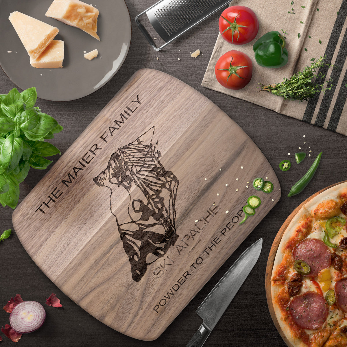 PERSONALIZED Ski Apache , New Mexico SKI TRAIL MAP CUTTING BOARD