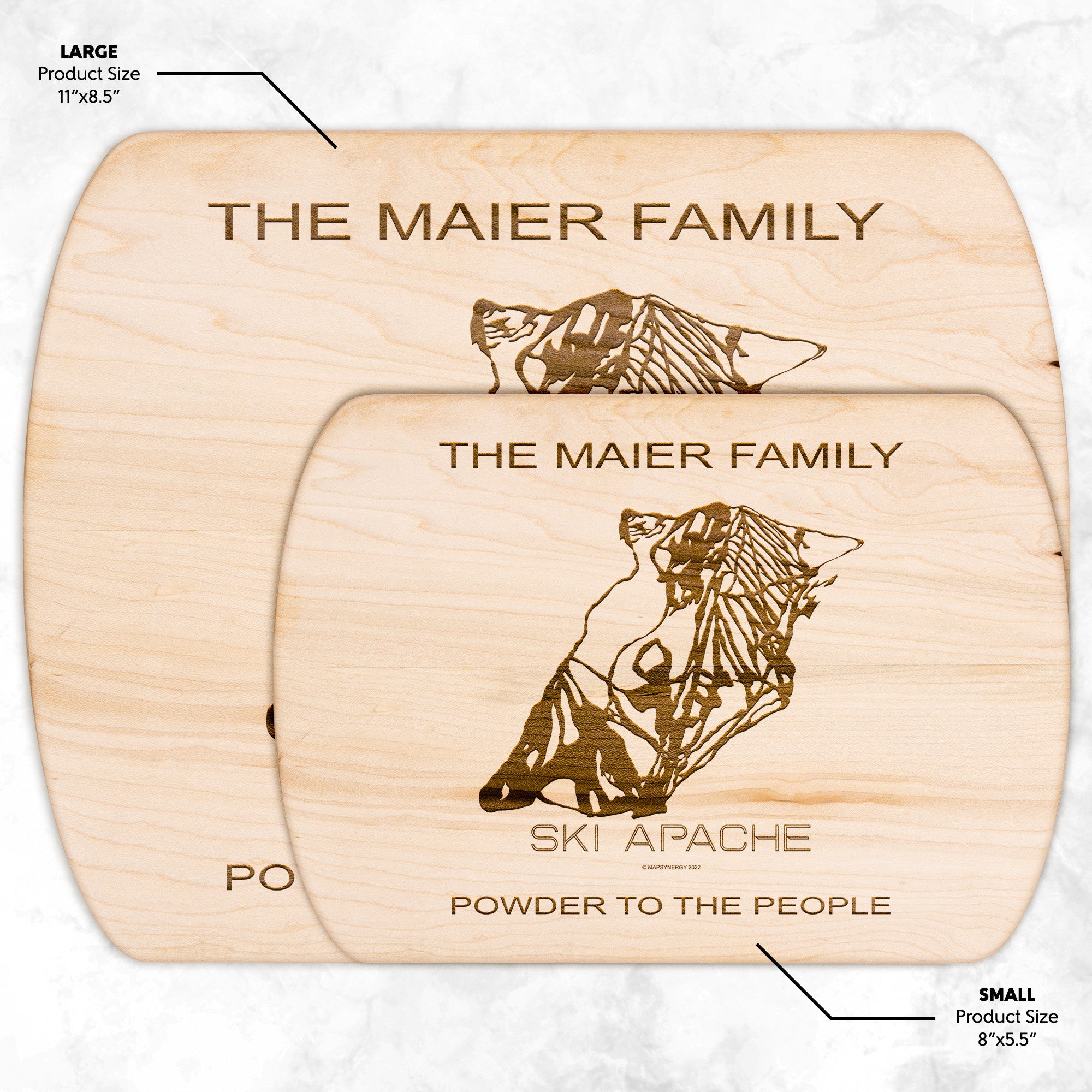 PERSONALIZED Ski Apache , New Mexico SKI TRAIL MAP CUTTING BOARD