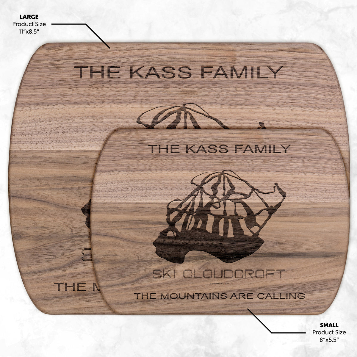 PERSONALIZED Ski Cloudcroft , New Mexico SKI TRAIL MAP CUTTING BOARD