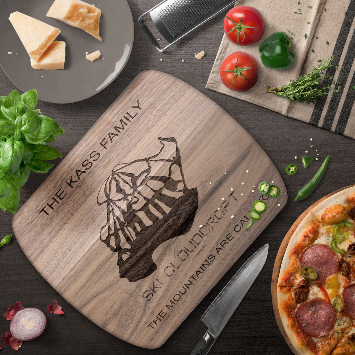 PERSONALIZED Ski Cloudcroft , New Mexico SKI TRAIL MAP CUTTING BOARD