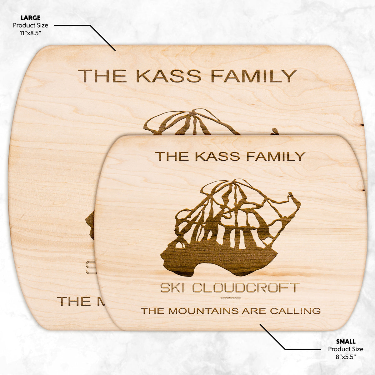 PERSONALIZED Ski Cloudcroft , New Mexico SKI TRAIL MAP CUTTING BOARD