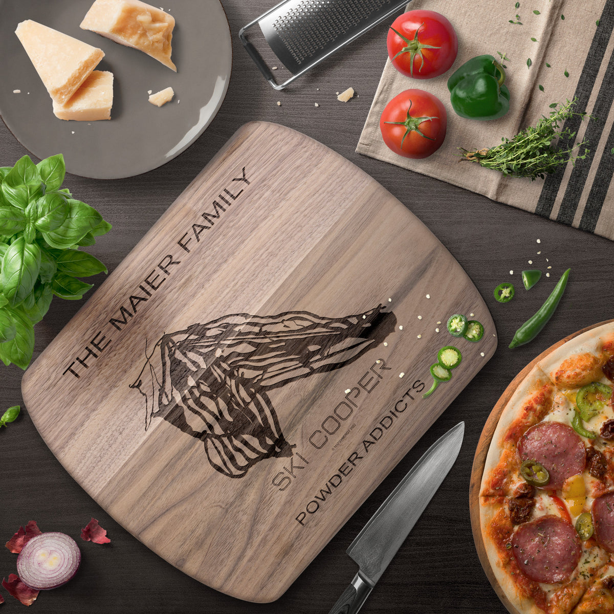 PERSONALIZED Ski Cooper ,Colorado SKI TRAIL MAP CUTTING BOARD