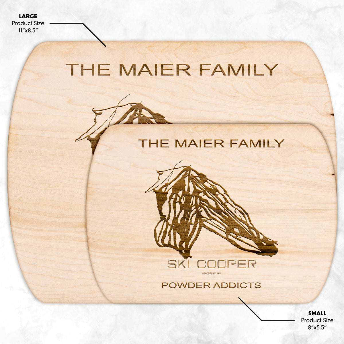 PERSONALIZED Ski Cooper ,Colorado SKI TRAIL MAP CUTTING BOARD