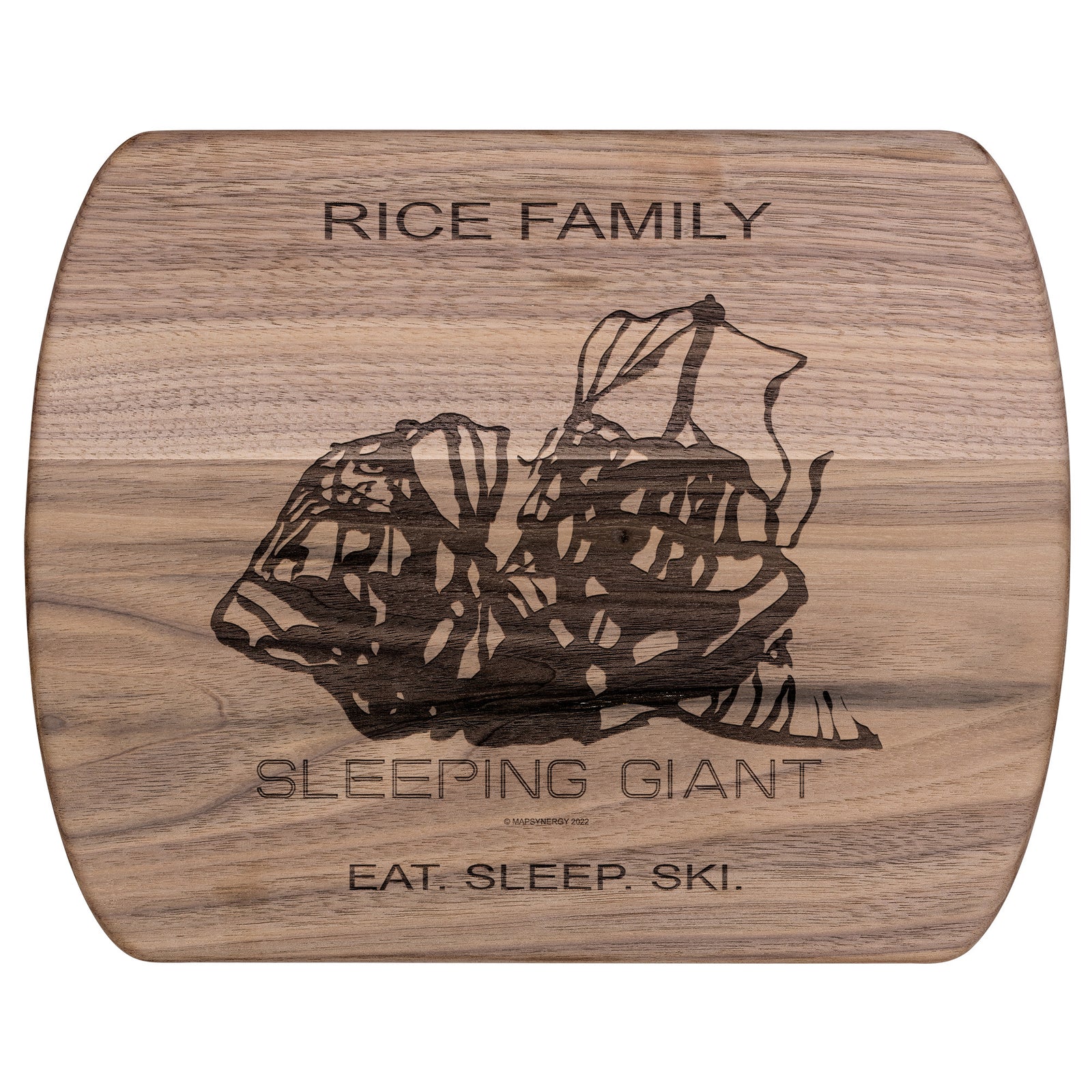 PERSONALIZED Sleeping Giant , Wyoming SKI TRAIL MAP CUTTING BOARD