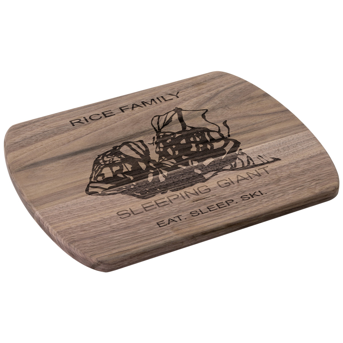 PERSONALIZED Sleeping Giant , Wyoming SKI TRAIL MAP CUTTING BOARD