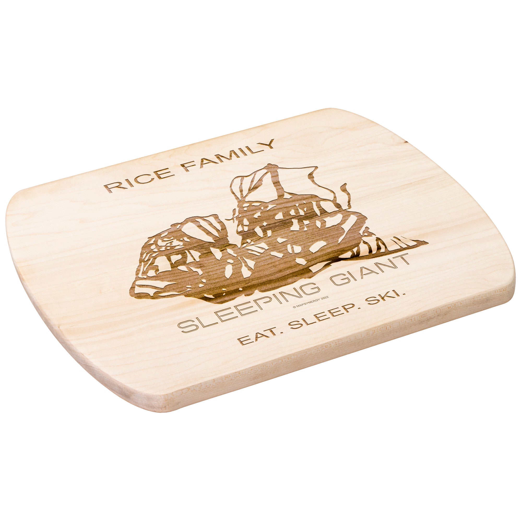PERSONALIZED Sleeping Giant , Wyoming SKI TRAIL MAP CUTTING BOARD