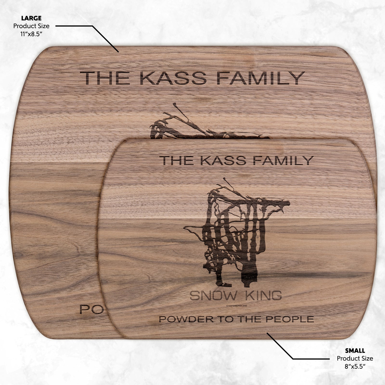 PERSONALIZED Snow King , Wyoming SKI TRAIL MAP CUTTING BOARD
