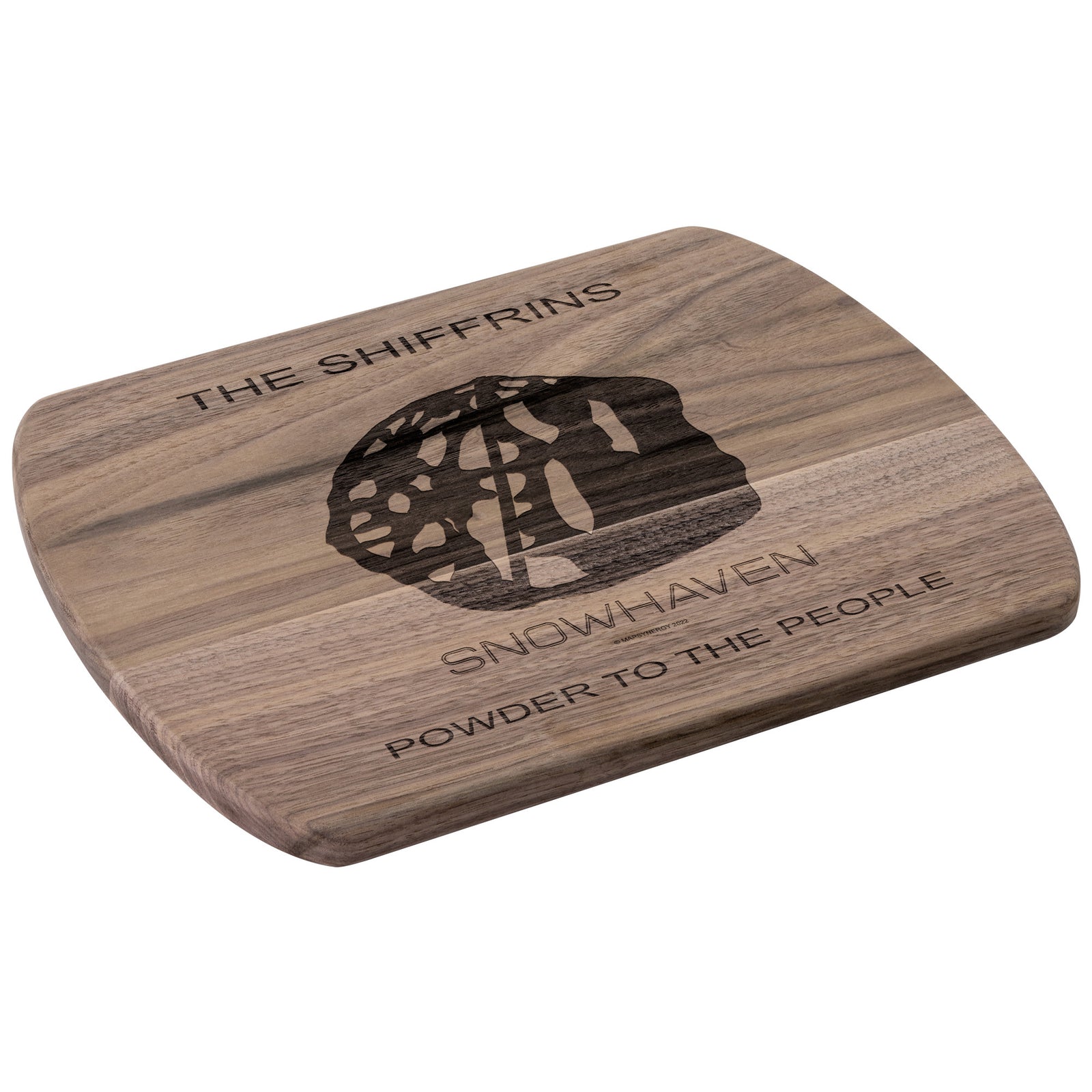 PERSONALIZED Snow haven, Idaho SKI TRAIL MAP CUTTING BOARD