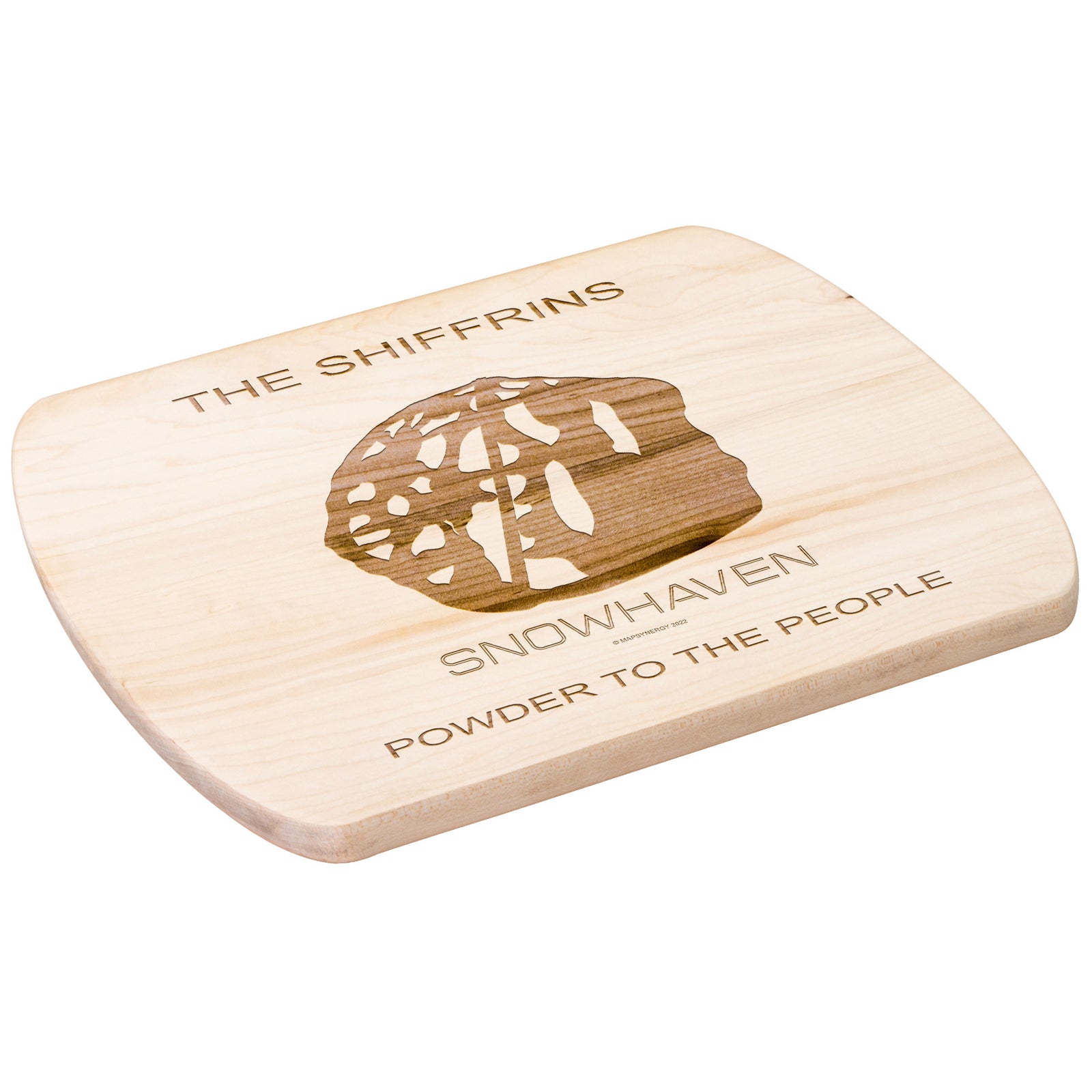 PERSONALIZED Snow haven, Idaho SKI TRAIL MAP CUTTING BOARD