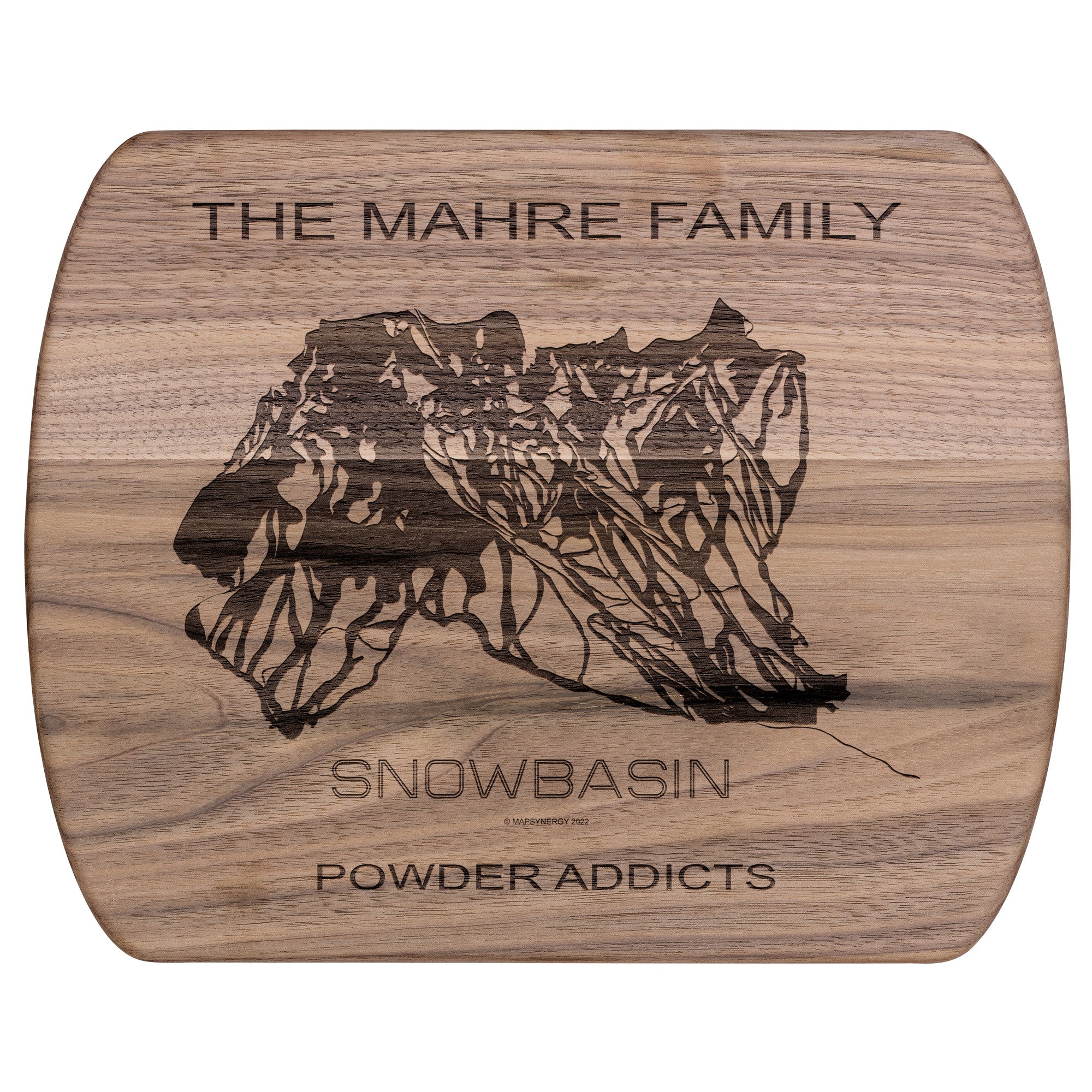 PERSONALIZED Snowbasin ,Utah SKI TRAIL MAP CUTTING BOARD