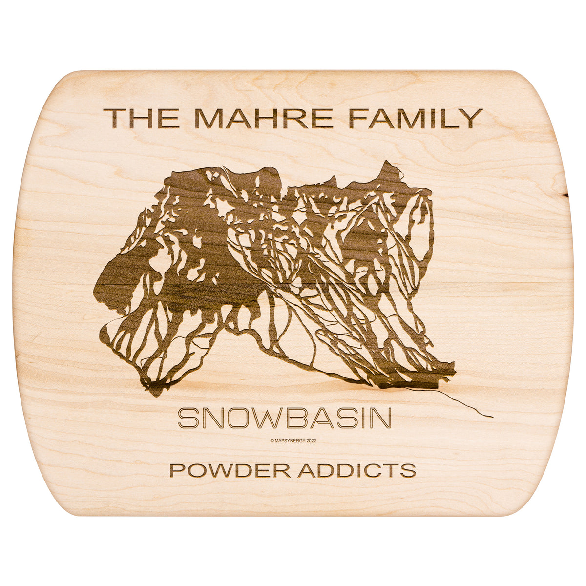 PERSONALIZED Snowbasin ,Utah SKI TRAIL MAP CUTTING BOARD