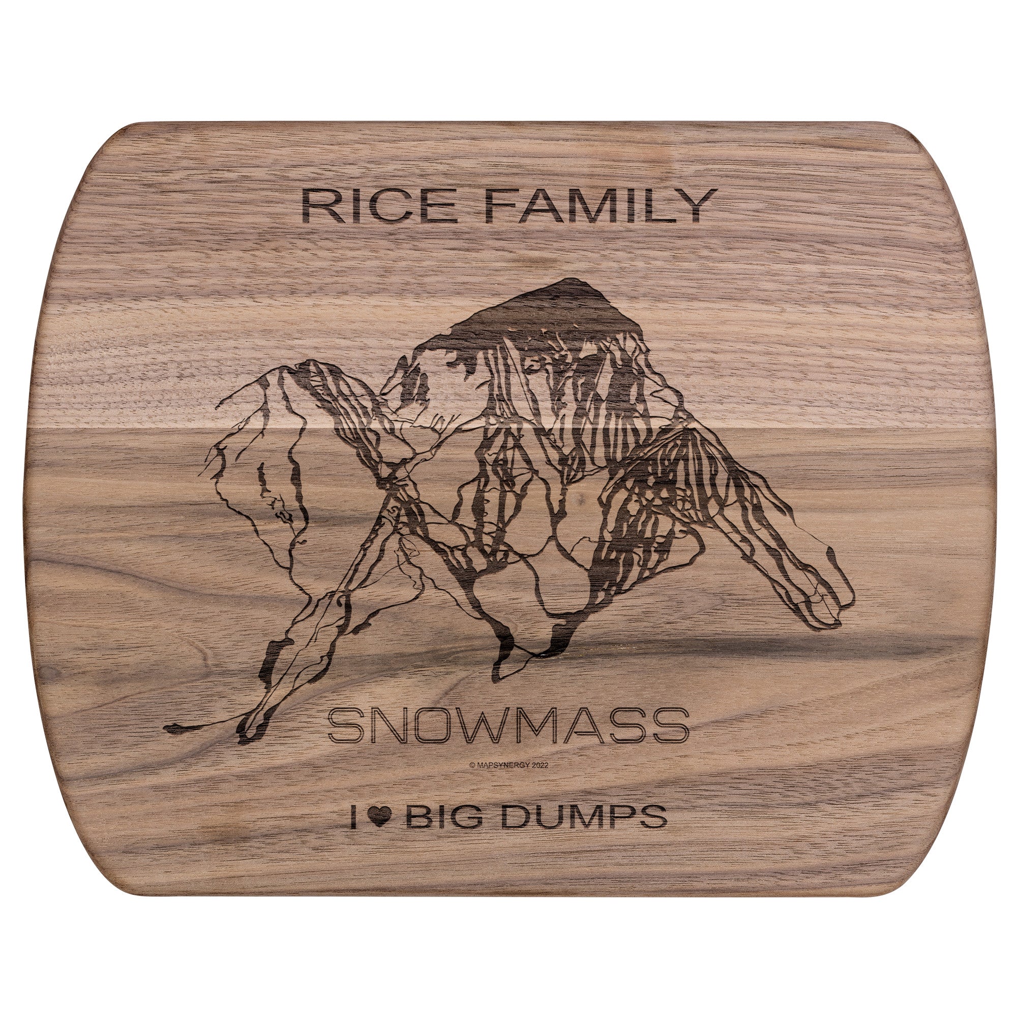 PERSONALIZED Snowmass ,Colorado SKI TRAIL MAP CUTTING BOARD