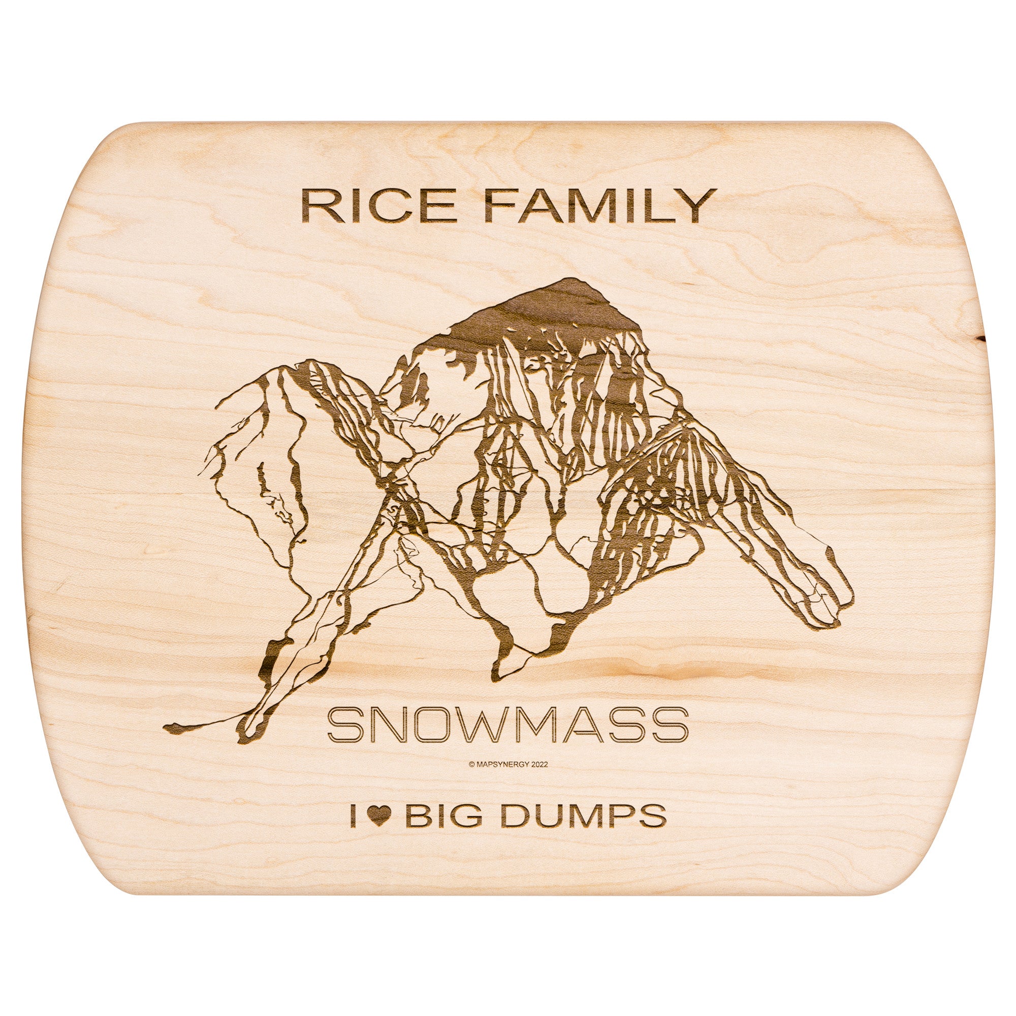 PERSONALIZED Snowmass ,Colorado SKI TRAIL MAP CUTTING BOARD