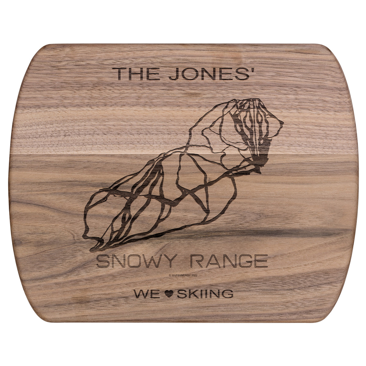 PERSONALIZED Snowy Range , Wyoming SKI TRAIL MAP CUTTING BOARD