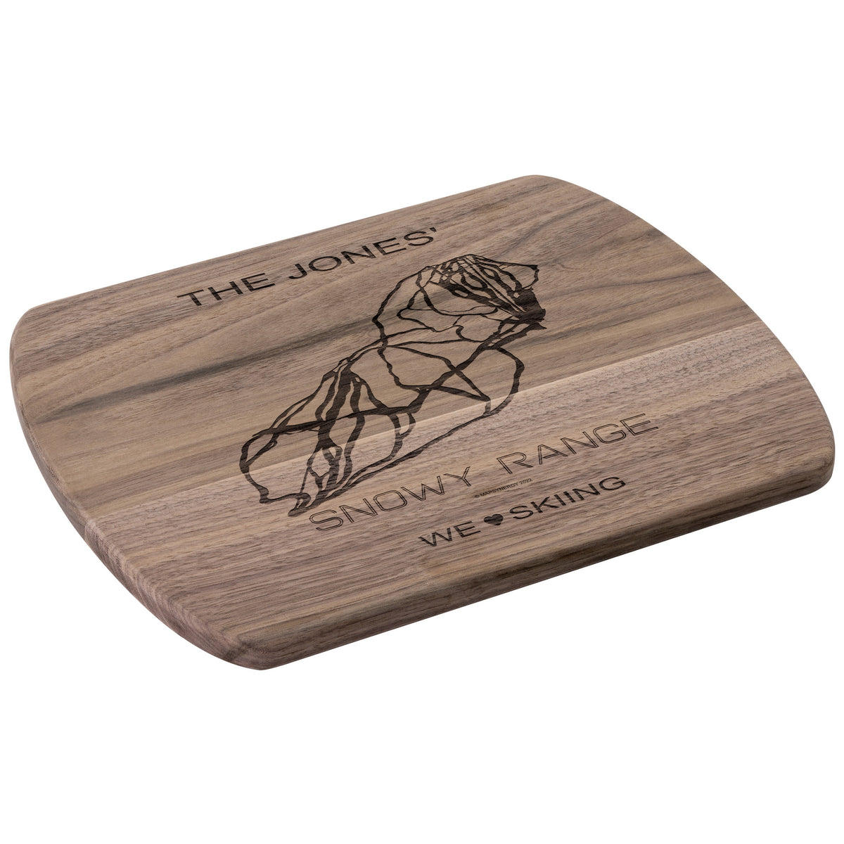 PERSONALIZED Snowy Range , Wyoming SKI TRAIL MAP CUTTING BOARD
