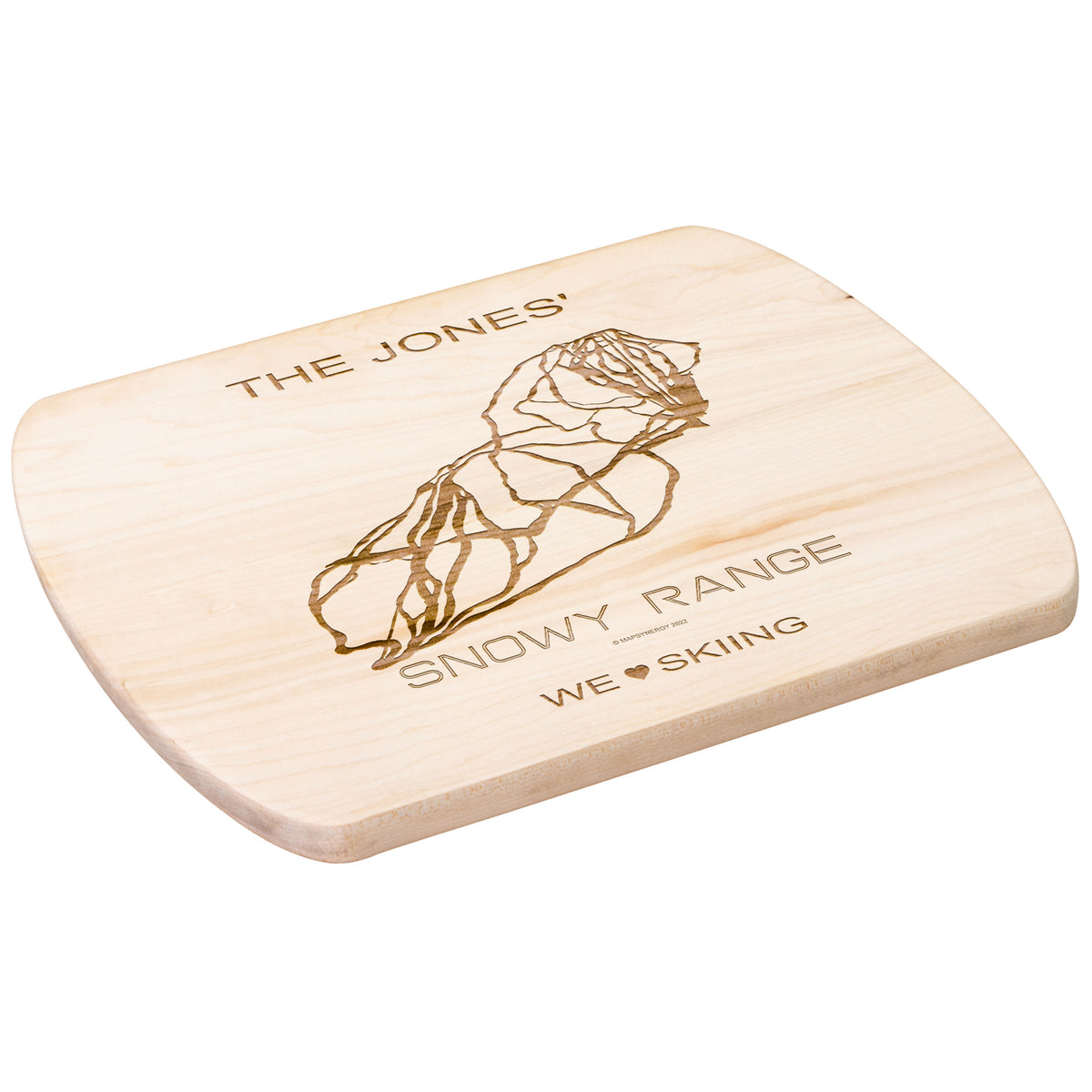 PERSONALIZED Snowy Range , Wyoming SKI TRAIL MAP CUTTING BOARD