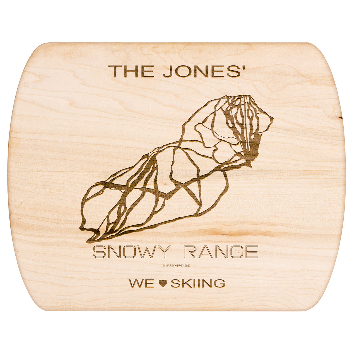PERSONALIZED Snowy Range , Wyoming SKI TRAIL MAP CUTTING BOARD