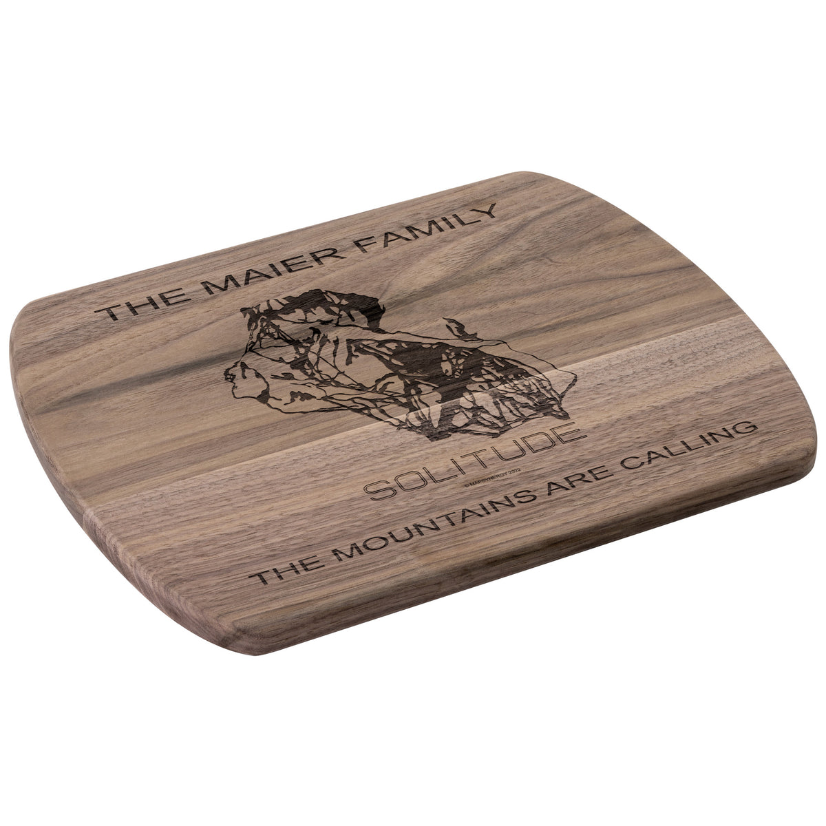 PERSONALIZED Solitude ,Utah SKI TRAIL MAP CUTTING BOARD - Powderaddicts