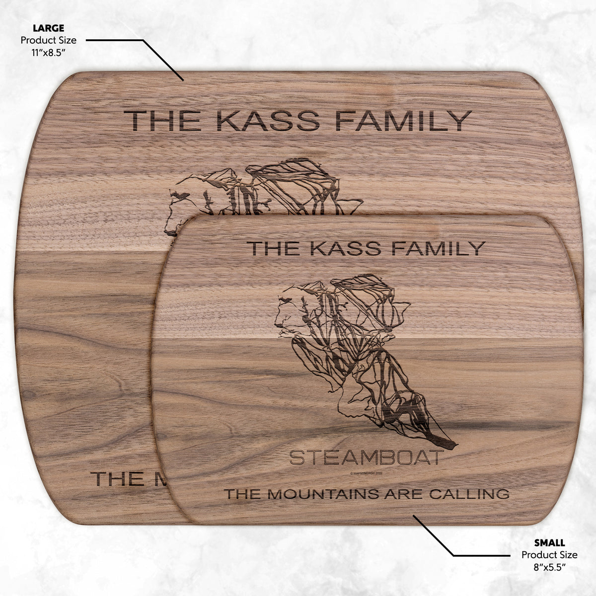PERSONALIZED Steamboat ,Colorado SKI TRAIL MAP CUTTING BOARD