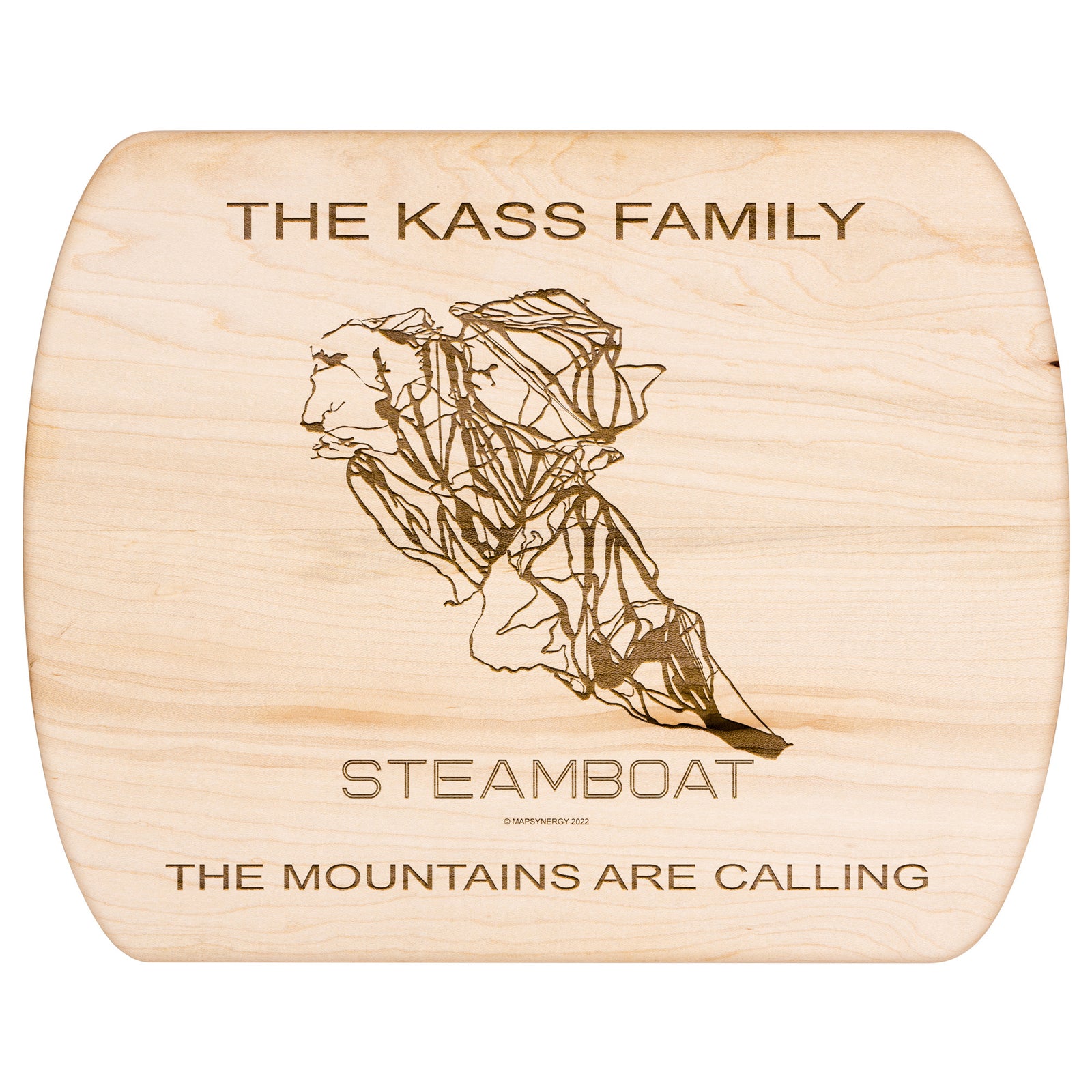 PERSONALIZED Steamboat ,Colorado SKI TRAIL MAP CUTTING BOARD