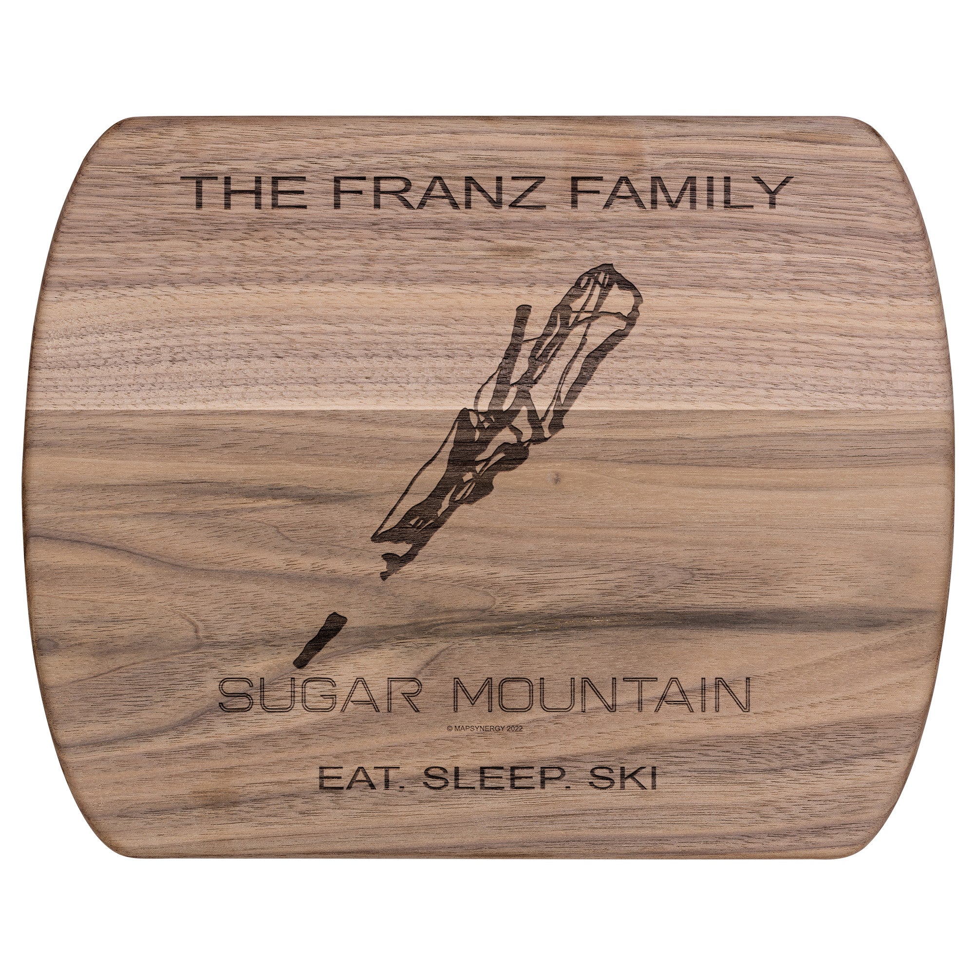 PERSONALIZED Sugar Mountain, North Carolina Ski Trail Map Cutting Board