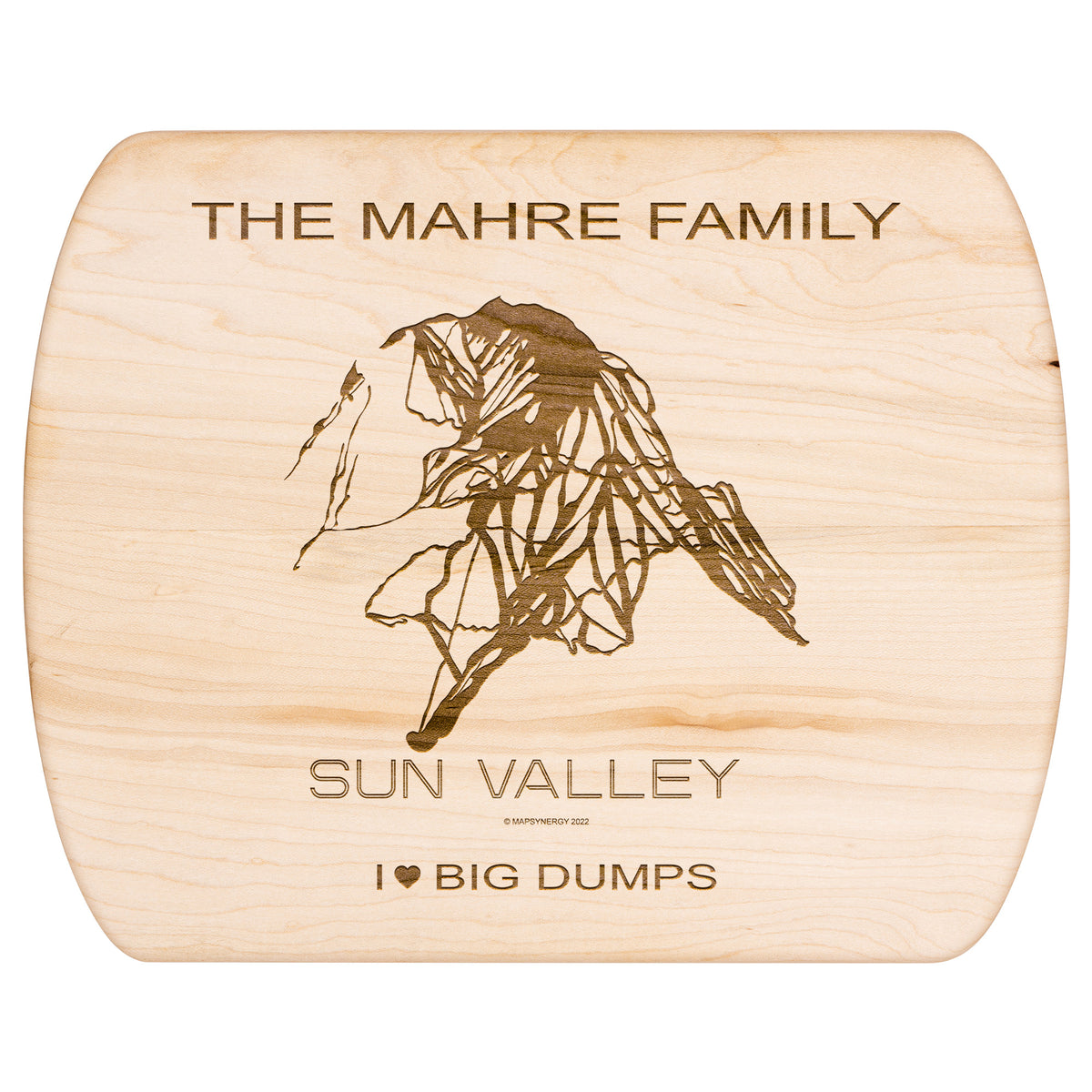 PERSONALIZED Sun Valley, Idaho SKI TRAIL MAP CUTTING BOARD