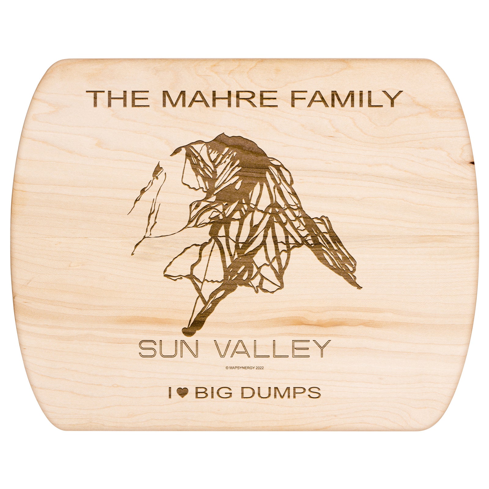 PERSONALIZED Sun Valley, Idaho SKI TRAIL MAP CUTTING BOARD