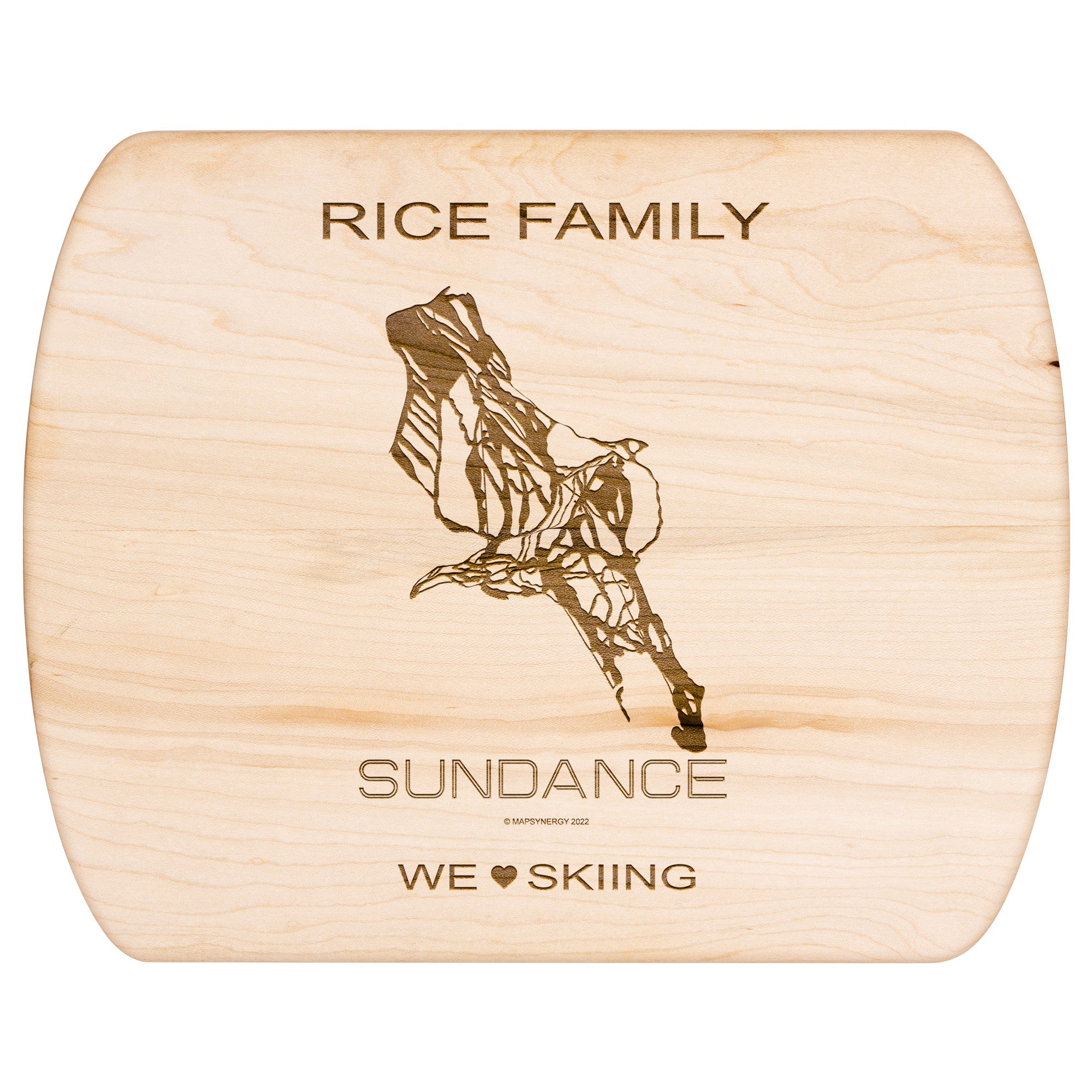 PERSONALIZED Sundance ,Utah SKI TRAIL MAP CUTTING BOARD