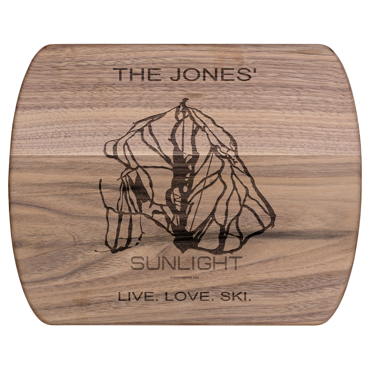 Personalized Sunlight Mountain Resort, Colorado Ski Trail Map cutting board