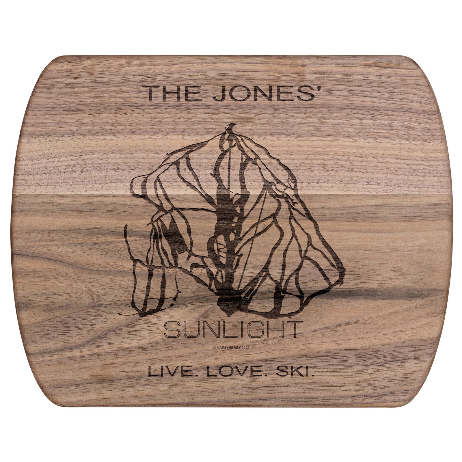 Personalized Sunlight Mountain Resort, Colorado Ski Trail Map cutting board