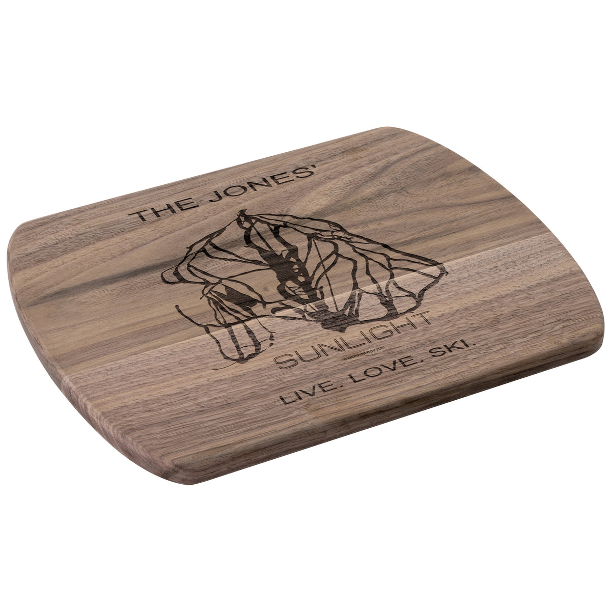 Personalized Sunlight Mountain Resort, Colorado Ski Trail Map cutting board